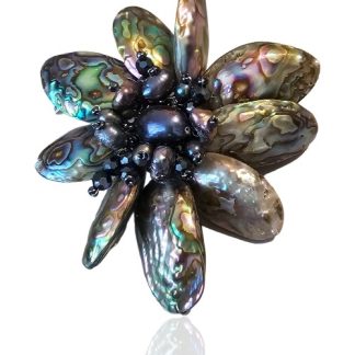 Unikatowa broszka z muszli abalone
