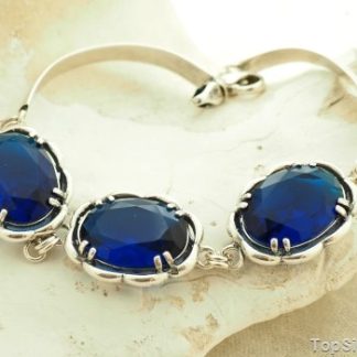 REAL - srebrna bransoleta z szafirami