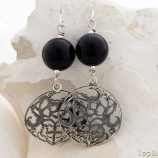 KIRA - srebrne kolczyki z onyksem