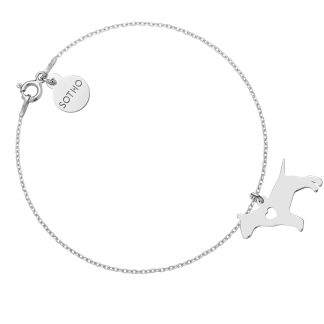 Srebrna bransoletka z psem rasy bulterier
