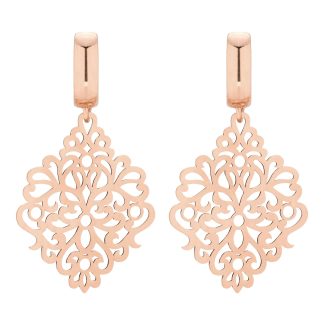 Kolczyki z różowego złota z rozetką