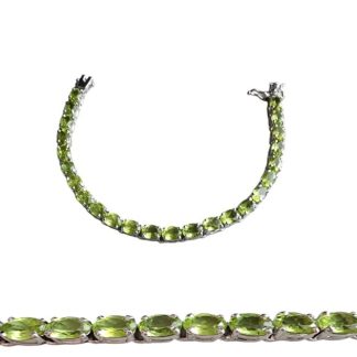 Piękna bransoletka srebrna z naturalnym oliwinem