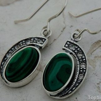 RIPOLI - srebrne kolczyki z malachitem