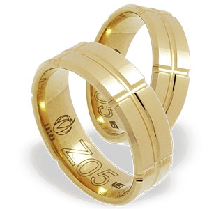 Obrączka z żółtego złota ŁZ-05Z-k