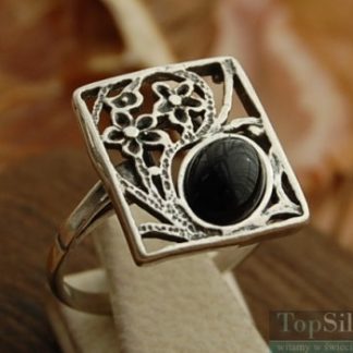 KARMEN - srebrny pierścionek z onyksem