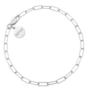 Srebrna delikatna owalna bransoletka : Długość - 17cm