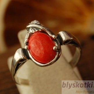 BIBINA - srebrny pierścionek z koralami