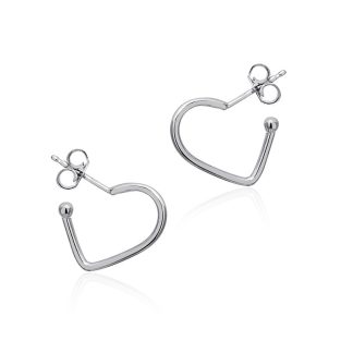 Kolczyki srebrne serduszka na sztyfcie