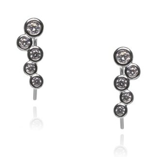 Kolczyki srebrne subtelne nausznice z cyrkoniami