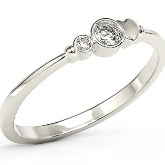 Pierścionek z białego złota z cyrkoniami Swarovski BP-6811B-C