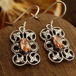 ERMITA - srebrne kolczyki z topazem złocistym