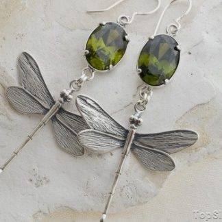 WAŻKI - srebrne kolczyki z oliwinem