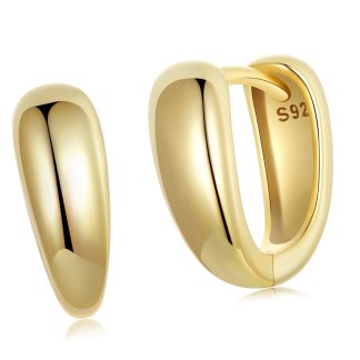 Eleganckie pozłacane koła zatrzaski kolczyki srebro 925