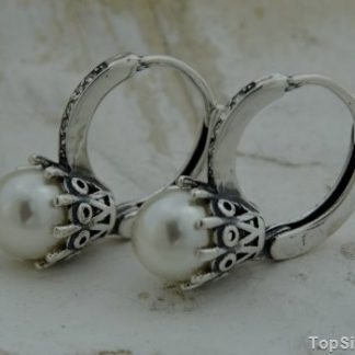 LIZBONA - srebrne kolczyki z perłami i kryształkam