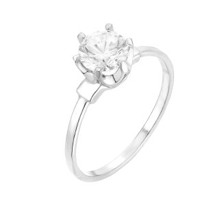 Srebrny pierścionek z małą cyrkonią : pierścionki - 15