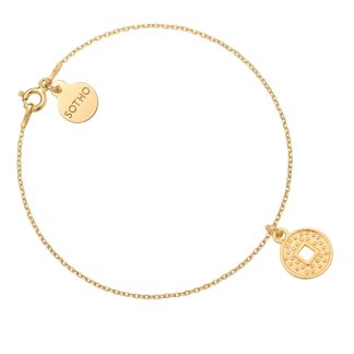 Złota bransoletka z monetą