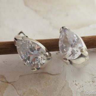 BARBARA - srebrne kolczyki z kryształem Swarovskiego