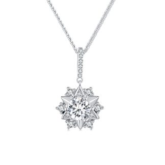 Srebrny naszyjnik Moissanit gwiazdka 1,0 ct srebro 925