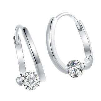 Koła z kryształkami zatrzaski eleganckie kolczyki srebro 925