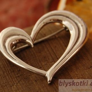 SERCE srebrna broszka
