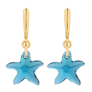 Złote kolczyki z rozgwiazdami SWAROVSKI® CRYSTAL