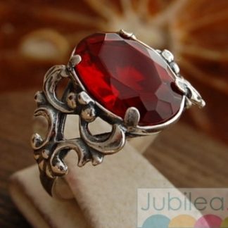 RAVENA - srebrny pierścionek z rubinem