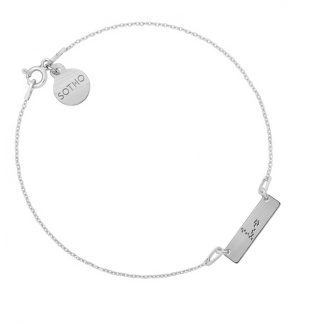 Srebrna matowa bransoletka z konstelacją Ryb