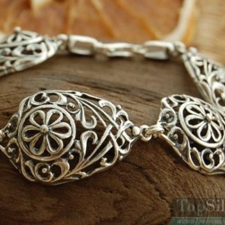 NATASHA - srebrna ażurowa bransoleta