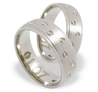 Obrączka z białego złota ŁL-07B-m