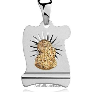 Srebrny medalik matka boska częstochowska