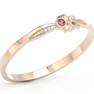 Pierścionek motylek z różowego złota z różową cyrkonią BP-89P-R-C