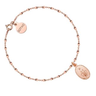 Bransoletka z różowego złota z medalikiem