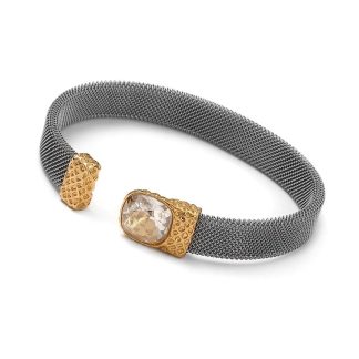 Bransoletka srebrna z  crystals w kolorze golden shadow.