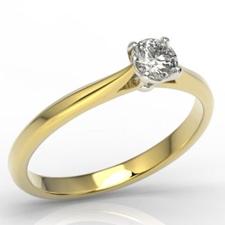 Pierścionek zaręczynowy z żółtego i białego złota z cyrkonią AP-3530ZB-C