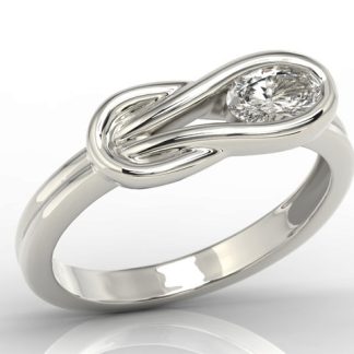 Pierścionek z białego złota z białym topazem Swarovski BP-69B