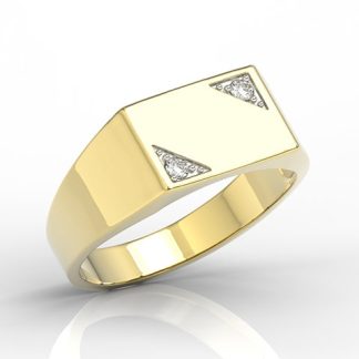 Sygnet z żółtego złota z diamentani SJ-26Z-D