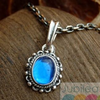 ARAGONIA - srebrny wisiorek z szafirem