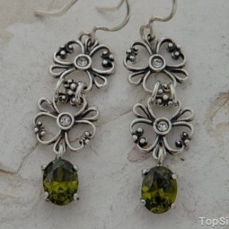 FENDI - srebrne kolczyki z oliwinem