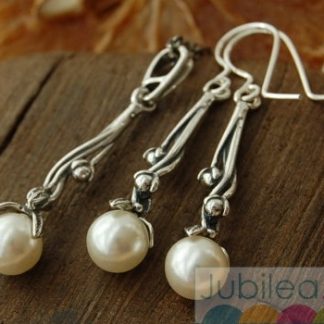 ROCA - srebrny komplet z perłami