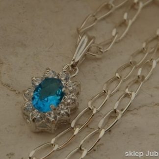 ANDAMAN - srebrny wisiorek z akwamarynem cyrkonie