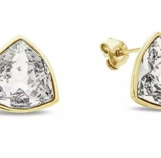 Kolczyki srebrne pozłacane  triantan gold crystal