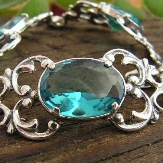 NEMI - srebrna bransoletka z akwamarynem