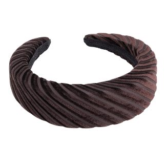 Gruba brązowa opaska w prążki