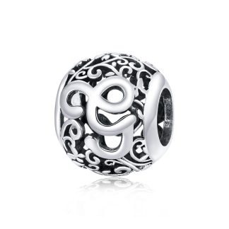 Litera G alfabet srebrny charms beads do bransoletki modułowej