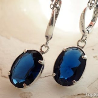 KRABI - srebrne kolczyki z szafirami