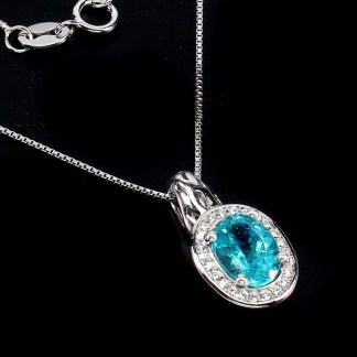 Delikatny naszyjnik naturalny apatyt neon blue 925