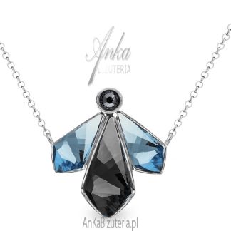 Oryginalna biżuteria srebrna  - naszyjnik srebrny  swarovski falena