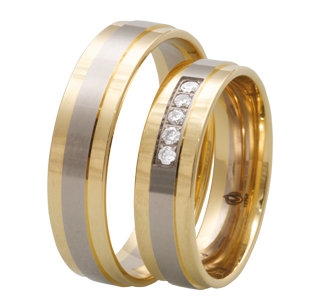 Obrączka z żółtego i białego złota palladowego ŁZ-01ZB-m