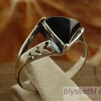 NADINA - srebrny pierścionek z onyksem