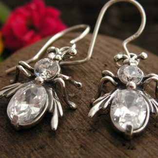 WŁADCA MUCH - srebrne kolczyki z kryształem